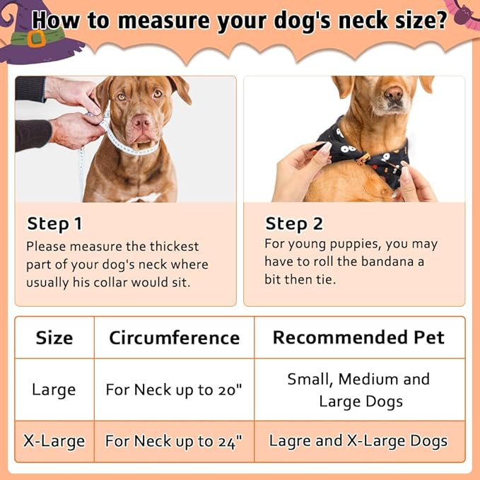 SZEE Halloween Dog Bandanas 2PCS Witch