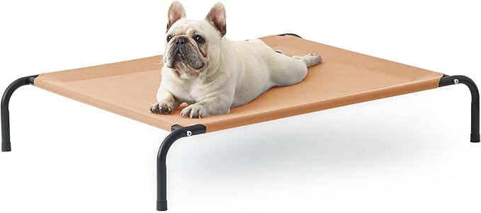 Love's cabin Elevated Cooling Dog Bed for Medium Dogs Beach,Beige,43 inches