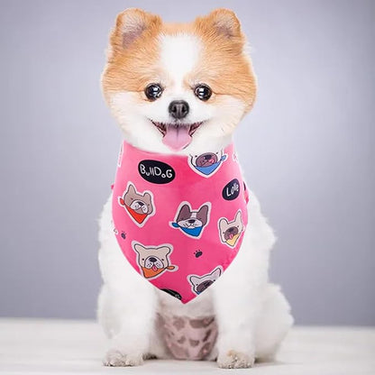 10PCS Dog Bandanas Paw Print for Small Medium Dog Triangle Bibs Head Scarves for Boys and Girls Grooming Accessories Costume