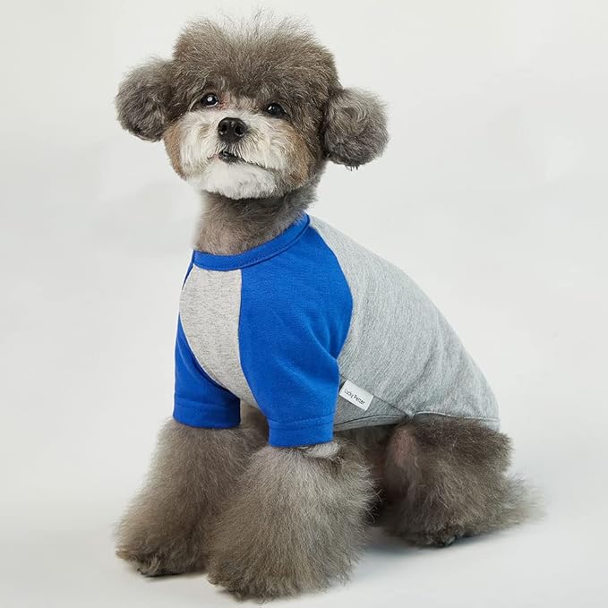 Dog Shirt for Small and Large Dogs Raglan Cotton T-Shirts Soft Breathable Dog Shirts pet Clothes Gray Series (Medium