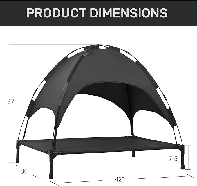 Heeyoo Elevated Dog Bed with Canopy