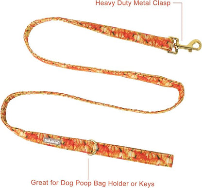 Halloween Dog Leash Durable Handmade Orange Gold Pumpkin 135cm