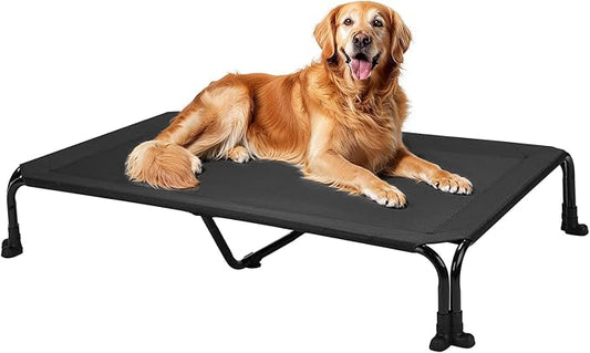 Veehoo Elevated Dog Bed 47" x 29", Black