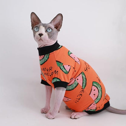 Sphynx Hairless Cat Cute Summer Cotton T-Shirts Pet Clothes 1))
