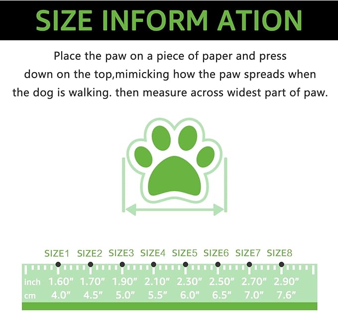 Dog Shoes, Outdoor Dog Boots Non-Slip Waterproof Dog Booties for Medium to Large Dogs 4Pcs for Winter Snowy Day, Summer Hot Pavement with Rugged Sole Green