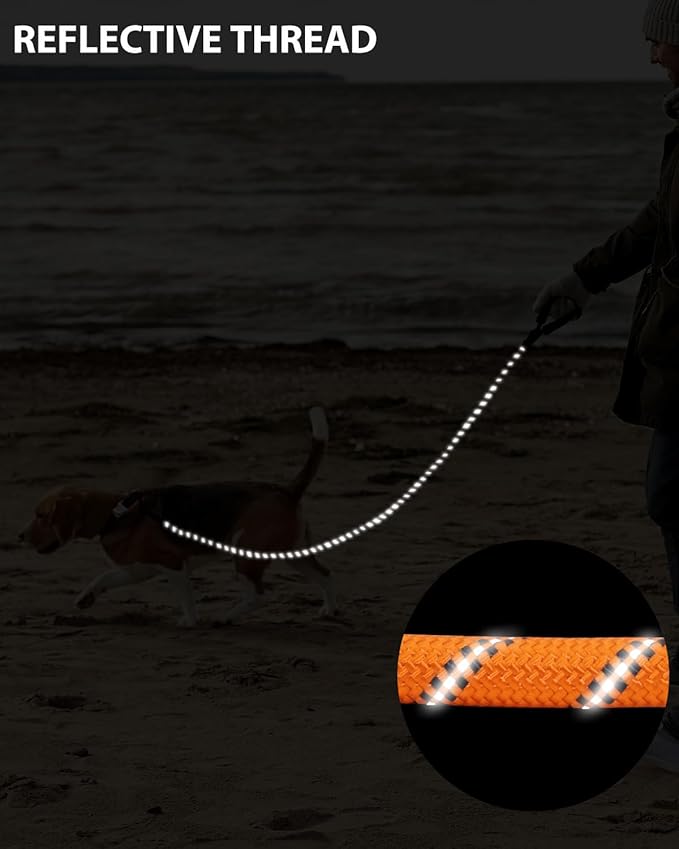 Dog Leash Heavy Duty 4/5/6FT Reflective 5'*1/2'', Orange