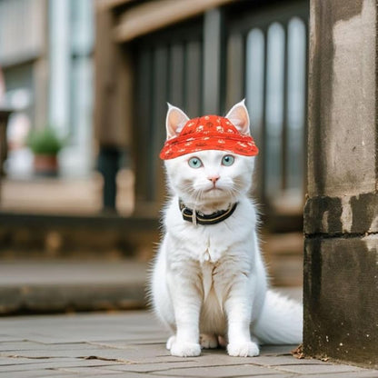 PET SHOW Dog Baseball Cap Dog Paw Print Peaked Cap Pet Sun Hats with Ear Holes Sport Hat for Small Medium Doggies Adjustable Drawstring Puppies Cats Visor Hat Girls Boys Red/XS
