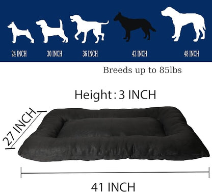 Indestructible Dog Bed for Aggressive Chewers Large Breed for Crates 42x28,Black