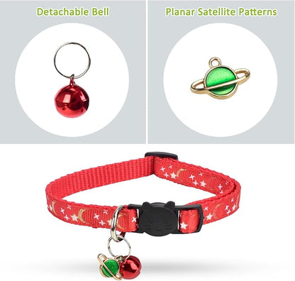 CONLI 6 Pack Collars with Bells for Stars and Moon