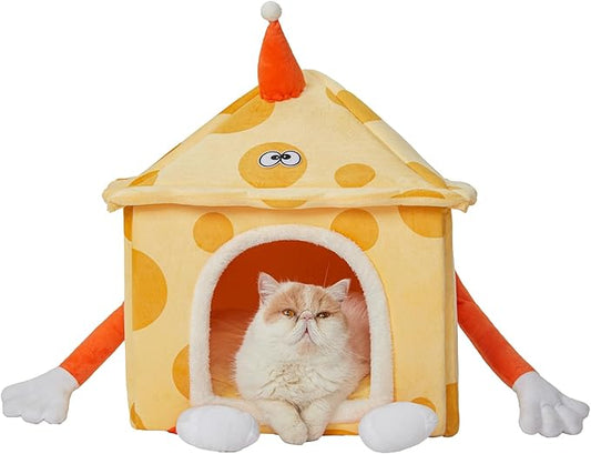 Jiupety Cute Cat Bed Cave (17"x17"x19.5") Up 15lbs Cat 8lbs Dog,