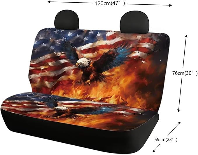 AFPANQZ Cool USA Flag with Fire Eagle Car