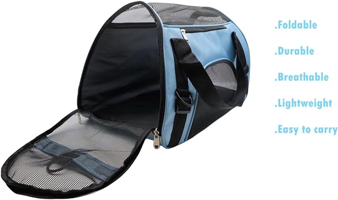 Pet Carrier Airline Approved Cat Carrier Dog Carrier for Medium Small Cats Small Puppy Kitten,Dog Cat Pet Travel Carrier (Small, Blue)