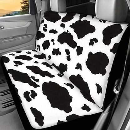 Doojoayie Black and White Cow Print Back Seat Cover Pet Dog Car Seat Cover Travel Waterproof Back Seat Protector Mat Universal Fit Fabric Bench Automotive Seat Covers fits Most Cars