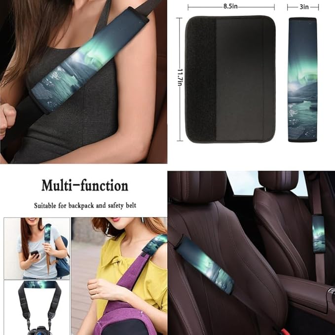 Turquoise Aurora Car Seat Covers Galaxy Painting Set