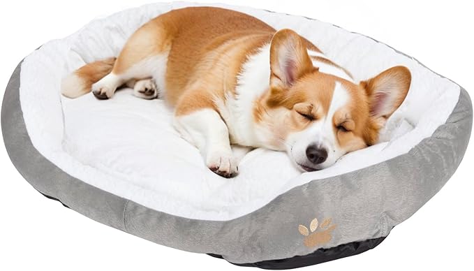 ShellKingdom Medium Dog Bed 35lbs, 23.62 19.68INCH (Grey)