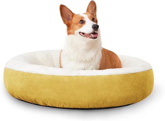 Love's cabin Round Donut Cat and Dog Cushion Bed 25in Pet