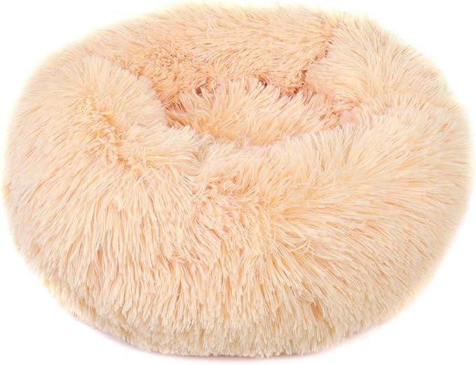 otoez Round Donut Dog Bed for Large Dogs (39.3", Oatmeal)