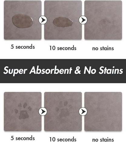 MontVoo-Absorbent Pet Feeding Mat-No Stains Dog Mat for Food and Water Bowl-Quick Dry Dog Cat & Dog Food Mat Water Dispenser Mat-Pet Supplies Mat-Dog Water Bowl Mat for Messy Drinker (16"x24"