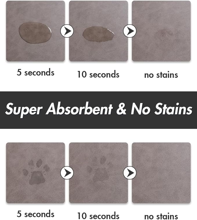 MontVoo-Absorbent Pet Feeding Mat-No Stains Dog Mat for Food and Water Bowl-Quick Dry Dog Cat & Dog Food Mat Water Dispenser Mat-Pet Supplies Mat-Dog Water Bowl Mat for Messy Drinker (16"x24"
