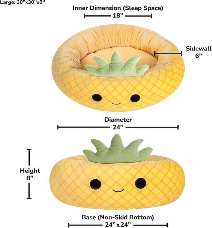 Squishmallows 24-Inch Maui Pineapple Pet Bed