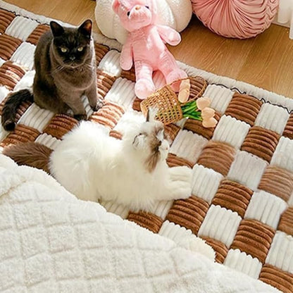 Washable Pet Bed Couch Cover，Funny Cat Mat Sofa Cover，Anti-Slip Dog Bed Sofa Cover，Pet Friendly Sofa Cover for Large Dogs (Deep Coffee, 70x180 cm/28 * 71in)