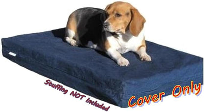 Dogbed4less 35X20X4 Inch Small Medium Durable Blue Color Denim Jean Cotton Dog Pet Bed External Zipper Cover