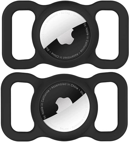 Air Tags-2 Pack Airtag Dog Collar Holder SWINCHO 1-3cm Width Collar(2xBlack)
