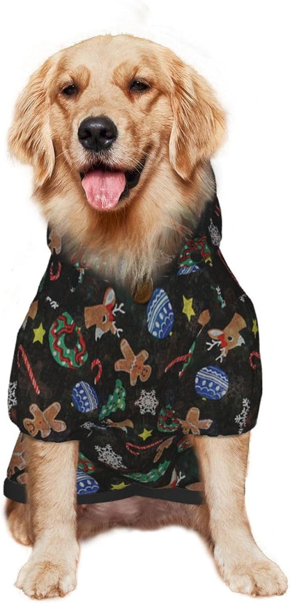 Xmas Tree Reindeer Ginger Cookie Dog Hoodie Cute