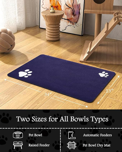 Pet Feeding Mat-Absorbent Dog Mat for Food and