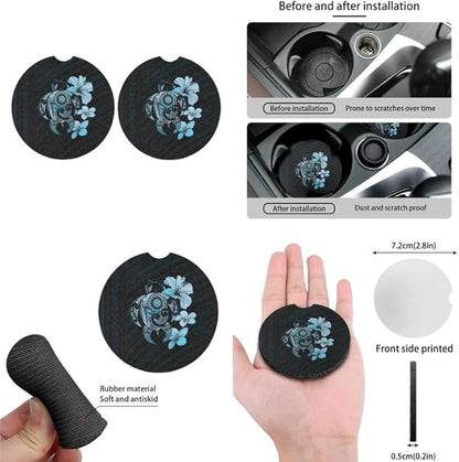 Hibiscus Tribal Sea Turtle Headrest Cover Seat Cover