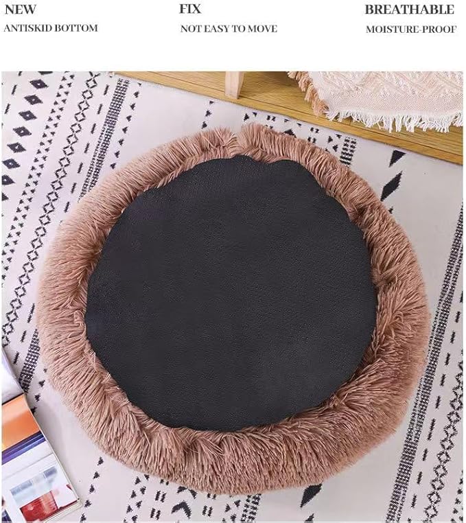 Cat Bed Round Fluffy Hooded Cat Bed Cave