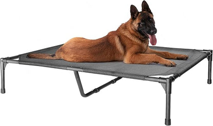 Large Elevated Outdoor Dog Bed 42x30x7in Raised Dog Bed Summer Waterproof Dog Cot Bed Breathable Teslin Mesh 100 lbs.