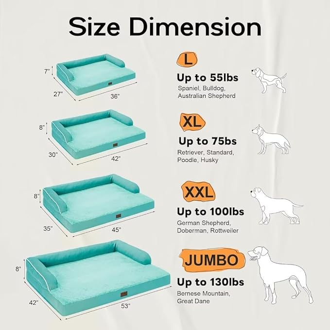 Orthopedic Large Dog Bed Washable: Large Size Dog Beds with Removable Washable Cover