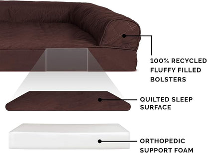 Furhaven Orthopedic Dog Bed for Large Dogs w/ Removable Bolsters & Washable Cover 125 lbs