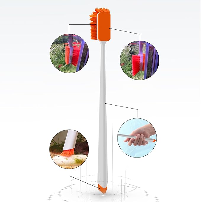 Small Fish Tank Cleaner - Algae Scraper for Glass Aquariums - Aquarium Brush & Scrubber Tool Adapted for Cleaning Glass and Acrylic Aquariums.