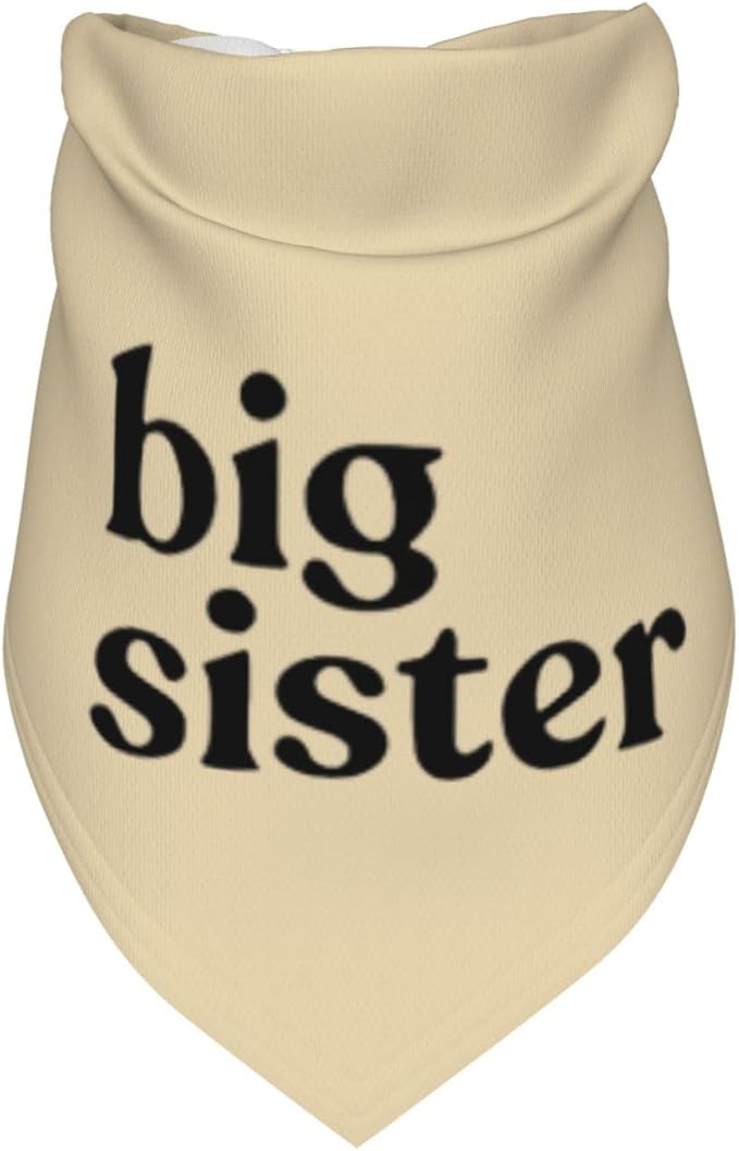 Big Sister Dog Bandana,Baby Announcement Dog Bandana,Gender Reveal,Pet Scarf, Pet Accessories for Photo Props Accessories (Khaki)