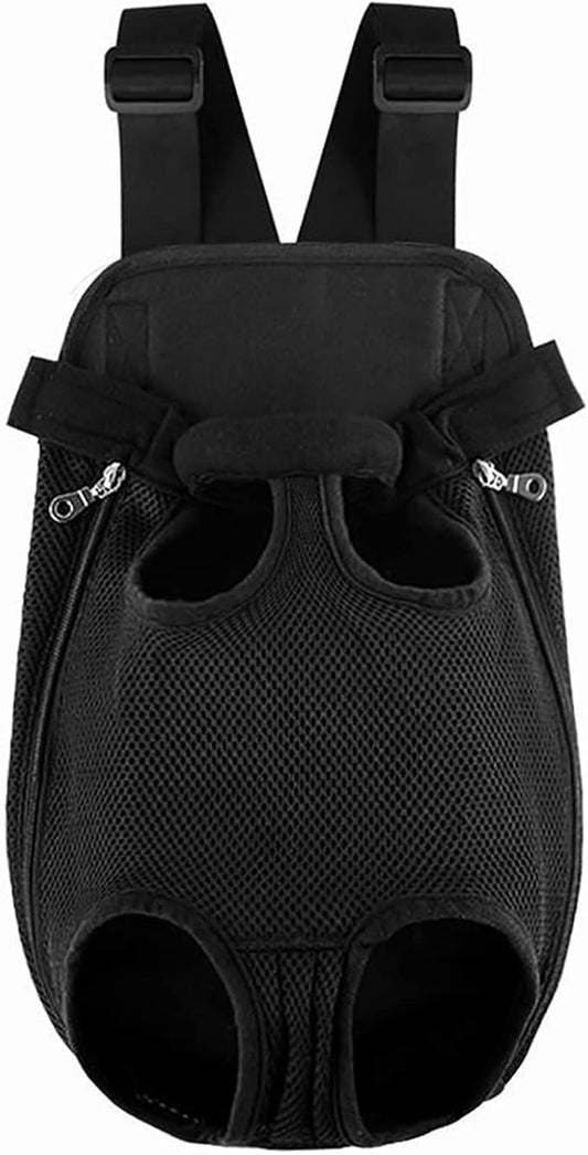 Pet Carrier Backpack - Adjustable Pet Front Cat Dog Carrier Backpack Travel Bag, Legs Out, Easy-Fit for Traveling Hiking Camping for Small Medium Dogs, Size M（4-8lb）, Black