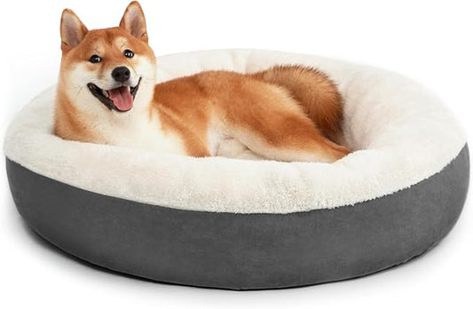 Love's cabin Round Donut Cat and Dog Cushion Bed 30in Pet