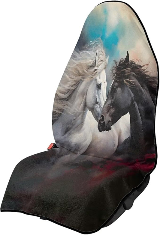 Horse Sweatproof Towel Car Front Seat Cover Non-Slip Bucket Seat Protector Easy to Install from Sweat
