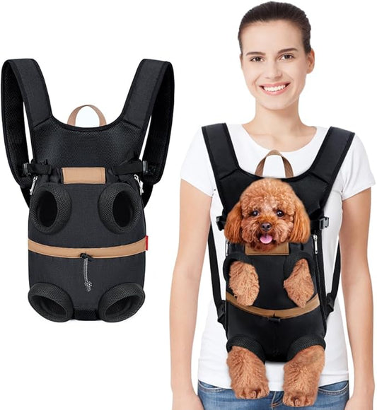 Lekereise Dog Carrier Backpack Adjustable Pet Front Dog Cat Carrier Backpacks Legs Out Easy-Fit Doggy Backpack for Small Dogs and Cats