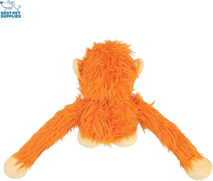 Best Pet Supplies O-Hug-Atan Interactive Squeaky Plush Toy for Small and Medium Breed Puppies or Dogs - O-Hug-Atan (Orange) (Pack of 5)