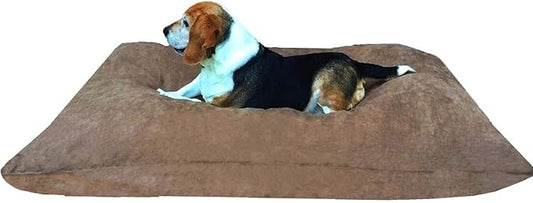 Dogbed4less Do It Yourself DIY Pet Bed Pillow Duvet Suede Cover + Waterproof Internal case for Dog/Cat at Large 48"X29" Brown Color