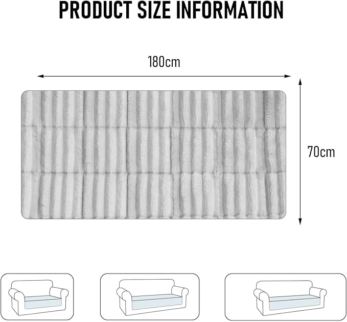 LiveGo Fuzzy Couch Covers for Pets, Couch Protector for Dogs Garden Chic Cotton Protective Couch Cover, Pet Mat Bed Couch Cover (Milky Coffee, 70x180 cm/27.6x70.9 in)