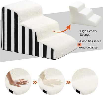 MEWOOFUN Dog Stairs for Small Dogs 3-Tier Dog 50lbs Small