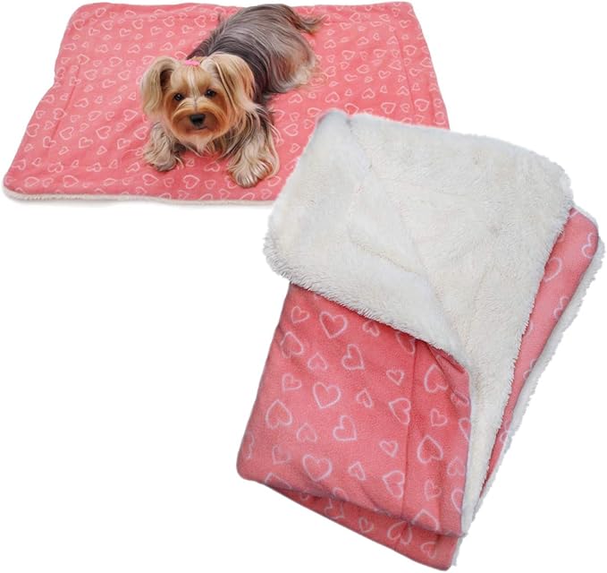 Klippo Dog/Puppy Soft Fleece & Ultra-Plush Blanket ONE Size (Blush of Love)