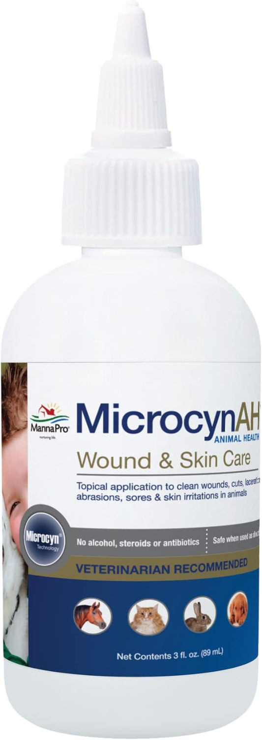 Manna Pro Microcyn AH Wound & Skin Care Spray for Pets 89ml, 3 Ounces, WHITE