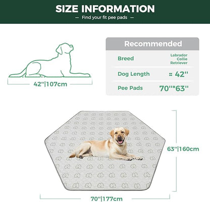 FXW Washable Pee Pads for Dogs 70" x 63", Specifically 32/40/45inch 6