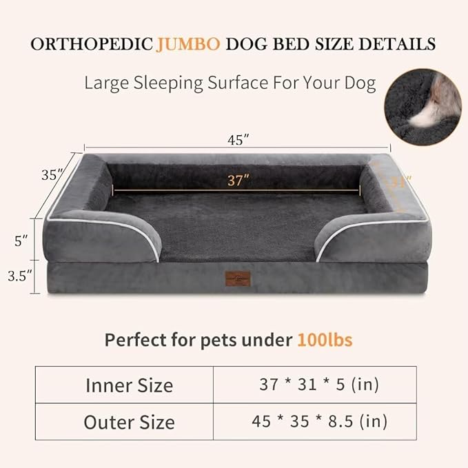 Jumbo Dog Bed for Extra Large Dogs