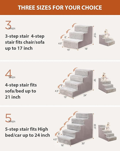 Dog Stairs for Small Dogs 22.5" H,5-Step