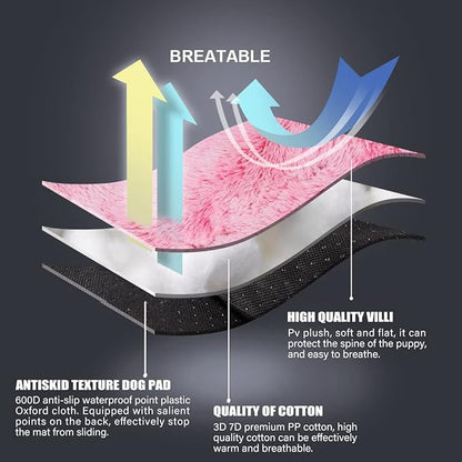 Vonabem Large Dog Bed Pink 36inch 35 23 inch